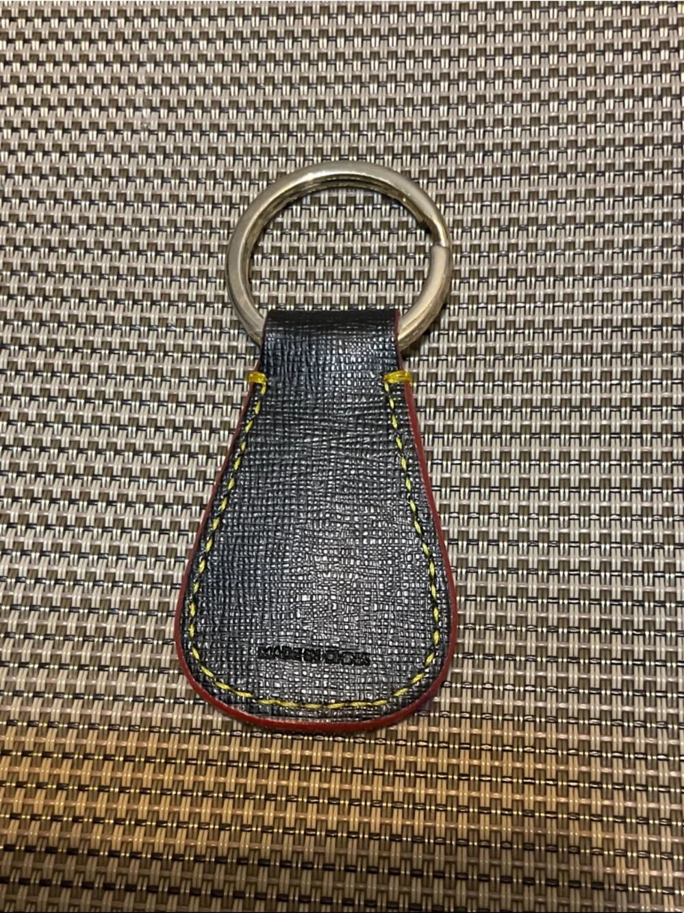 Dooney & Bourke Leather Key Fob with Yellow Stitching - Picture 2 of 5